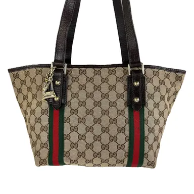 242. Gucci Monogram Sherry Line Small Tote Bag