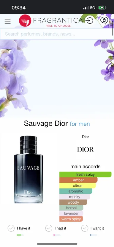 Dior Sauvage Eau de toilette cologne sample for men 1 ml.