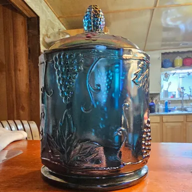 Indiana Blue Carnival Glass