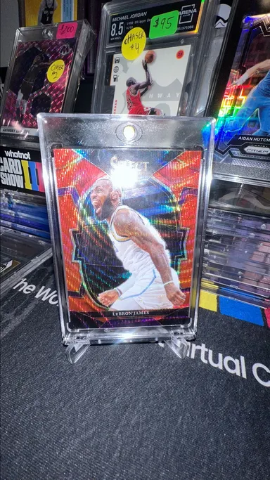 2022-23 Panini Select NBA PRIZM Red Wave Lebron James Concourse Level Los Angeles Lakers card in Mag