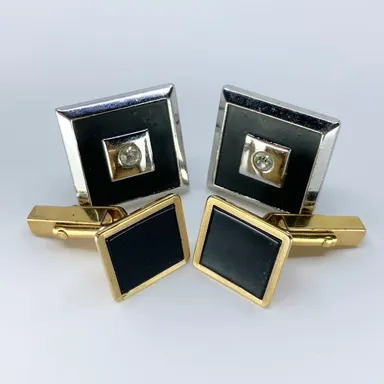 Vintage 2 Pairs of Swank Signed Cufflinks One is 1/20 12k Gold Filled