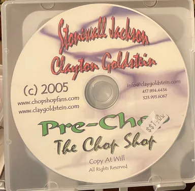 Stonewall Jackson/Clayton Goldstein CD - Pre-Chop - The Chop Shop (CD0001) PLEASE READ DESCRIPTION!