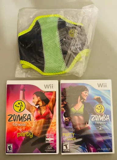 Zumba Fitness Lot (Nintendo Wii) w/ Belt