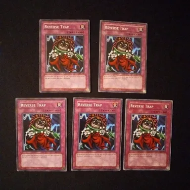 Lot of 5 Vintage 1996 Yu-Gi-Oh "Reverse Trap" Unlimited Edition Trap Cards