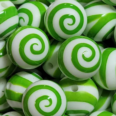 Green Swirl 15 mm Silicone