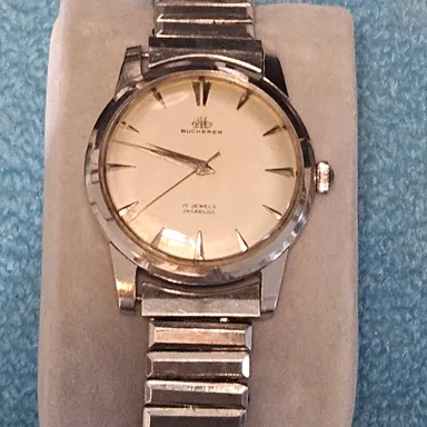 BUCHERER vintage stainless steel watch
