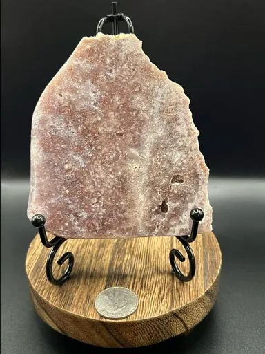 4.2" Pink Amethyst Slab/Free Form (With Black Stand)