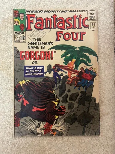 Fantastic Four #44 (RAW 5.0 - MARVEL 1965) 1st Gorgon. Stan Lee. Jack Kirby