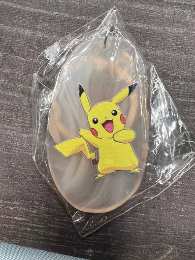 Pikachu dyed agate keychain