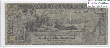 1896 Educational Note $1 Silver Certificate Red Seal Fr# 225 Banknote