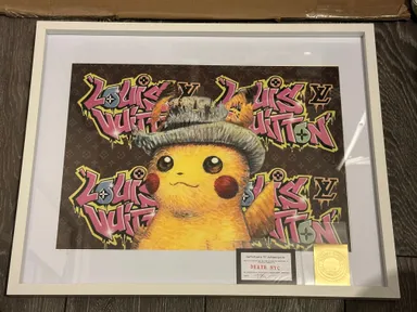 Death Nyc Pokémon Pikachu Louis Vuitton Signed & Numbered /100 Framed Art Print