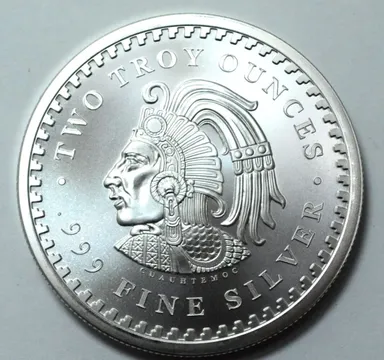 2 Oz 999 Silver Round Aztec Mayan Calendar Collectible Bullion Rare !..