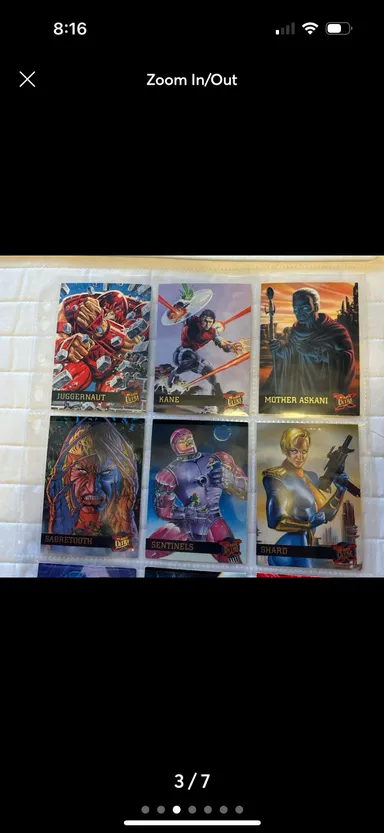 Lot of 9 1995 Fleer Ultra Marvel X-Men trading cards (#3).
