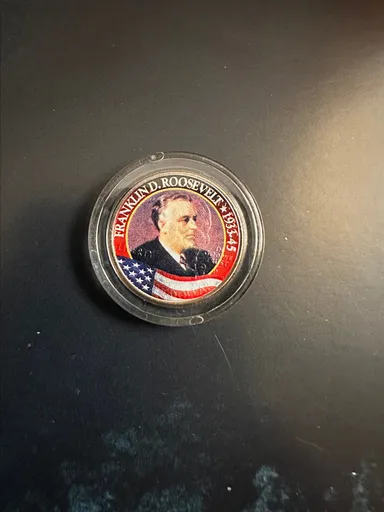 Franklin D. Roosevelt colorized quarter