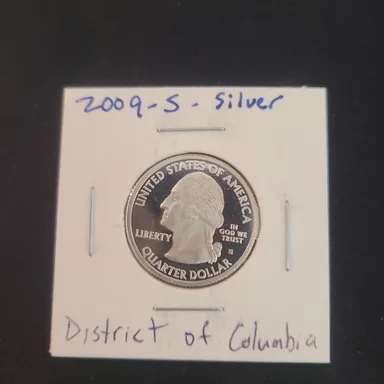 2009 90% Silver District of Columbia 25c