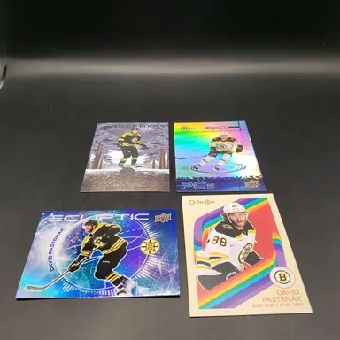 David Pastrnak Lot Of 4 Cards Ecliptic Rainbow PC's Deep Roots Boston Bruins (Hockey)