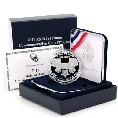 2011 P Medal of Honor Proof Silver Dollar $1 Coin Box and COA