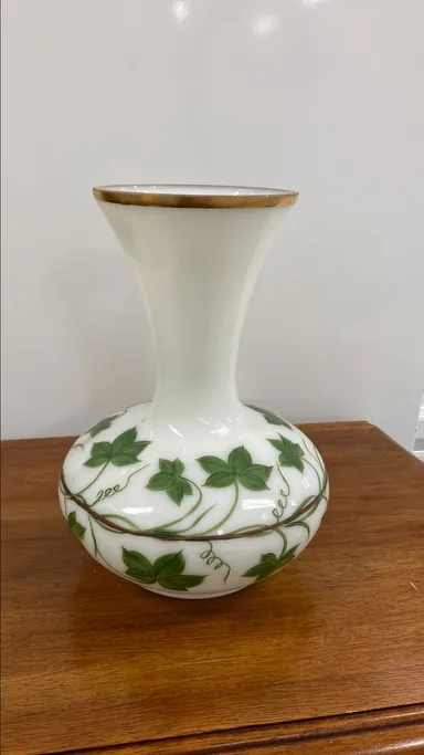 White and Green Ivy Vase