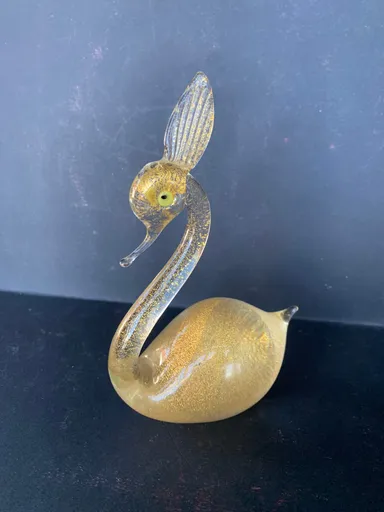 Murano Glass Bird Gold