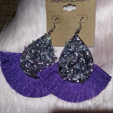 Purple Boho Earrings