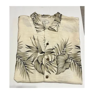 Tommy Bahama Mens XXL Short Sleeve Floral Print Button Down Silk Shirt