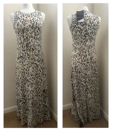 Attitudes by Renee Animal Print Maxi Dress - Size XS