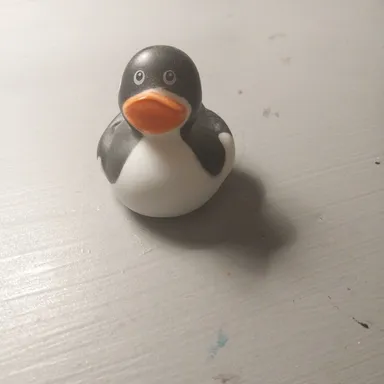 Black and white rubber duck