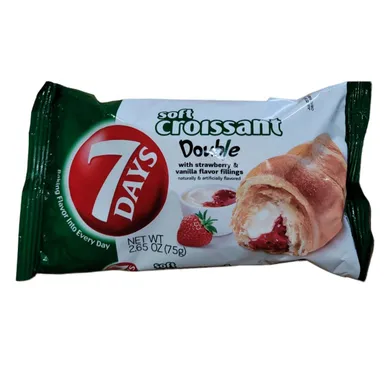 7 Days Soft Croissant with Strawberry & Vanillia Cream Filling, 2.65 oz