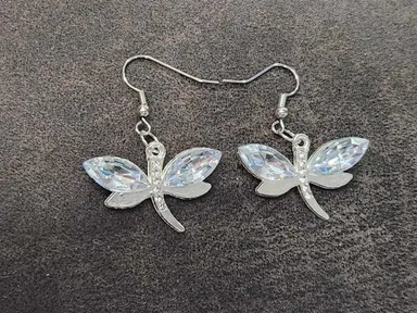 Rhinestone Dragonfly Earrings  