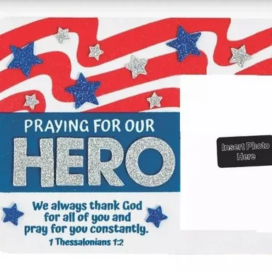12 Hero Kits Patriotic Picture Frame Kits Party Supplies Pray For Our Hero New Factory Sealed. Magne