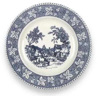 Vintage Homer Laughlin Stratwood Collection Shakespeare Country Blue 10” Plate