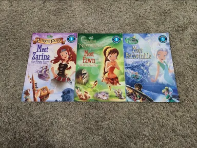 Disney Fairies Meet the Fairies: Periwinkle, Fawn, Zarina Passport To Reading Kids Book Lot 