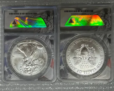 2021 American Silver Eagles Type 1 & w  MS70