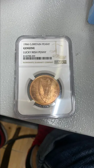 NGC 1966 Great Britain genuine lucky Irish penny