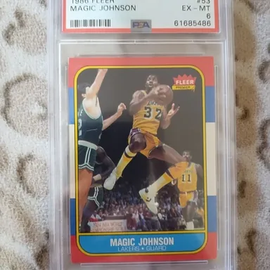 1986 fleer basketball magic -johnson insert 