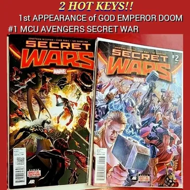 Secret Wars #1 #2 HOT KEYS! Deadpool 3 Easter Egg/1st APP GOD EMPEROR DOOM [VF]