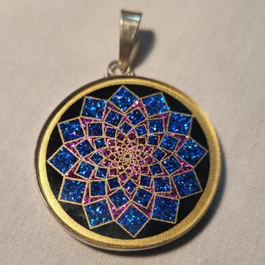 Sahasrara Sacred Geometry Pendant Jewelry .925 Sterling Silver *