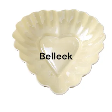 Signed Belleek Heart shaped dish Ireland