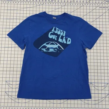 Hollister Company "I Just Got LA'D" Short Sleeve Shirt L Blue