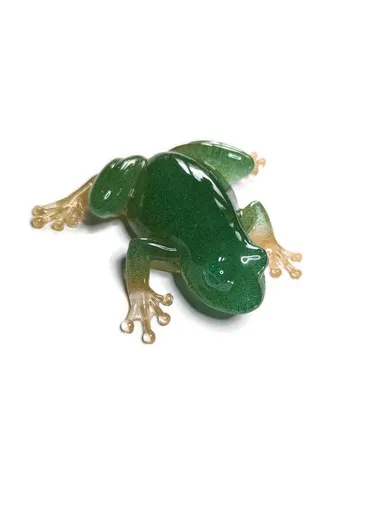 Green & Gold Resin Frog