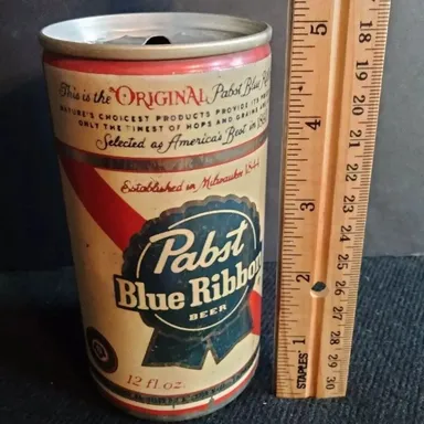 PABST BLUE  RIBBON Empty Beer Mira Steel Can 12oz. Milwaukee Wisconsin 5 City