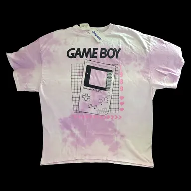 Nintendo  Game Boy Retro Hand Held Tie-Dye Large Fit T-Shirt Nintendo Licensed