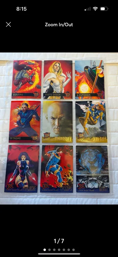 Lot of 9 1995 Fleer Ultra Marvel X-Men trading cards (#2).