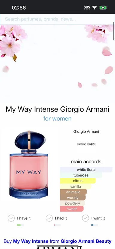 Giorgio Armani Intense My Way Eau de parfum sample for women