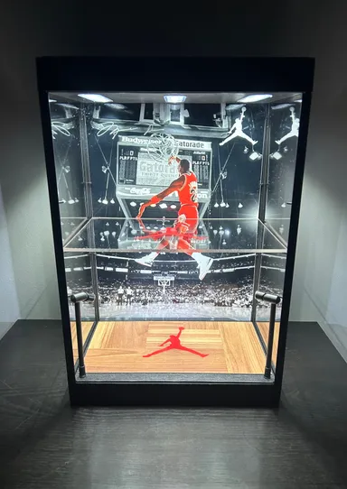 Michael Jordan double tier display case #13