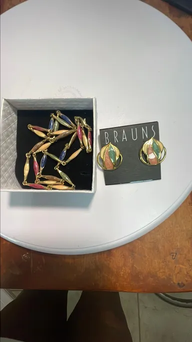 Brauns Multicolor Gold Tone Earrings