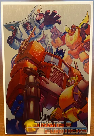 Transformers Comic Sized Metal Art Print SIGNED by Eddie Nunez with COA