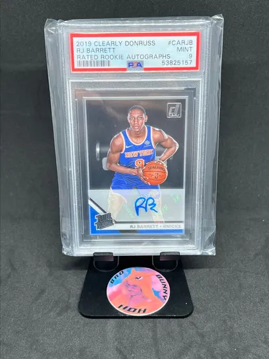 2019 Panini Clearly Donruss Rated Rookie Autographs Rj Barrett CARJB Rated Rookie Autographs PSA MIN