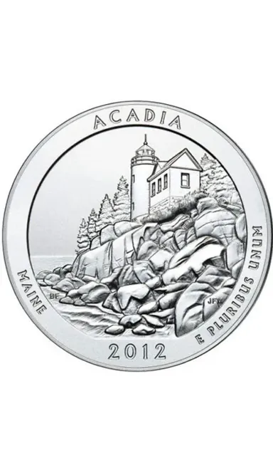 2012 5 OZ America the Beautiful ATB Acadia Silver Coin in Capsule KEY DATE