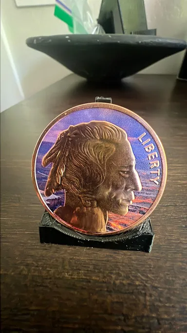 1oz Copper Buffalo Indian Head Rounds - colorized